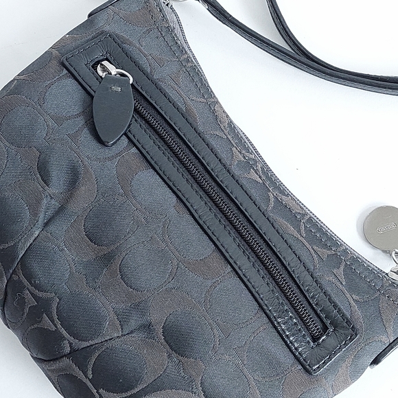 Coach Dark Grey Signature Pleated Crossbody F44744 - Picture 9 of 12